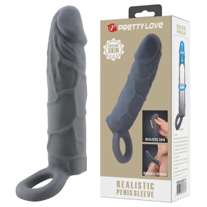 Crna navlaka za penis 18cm | Realistic Penis Sleeve