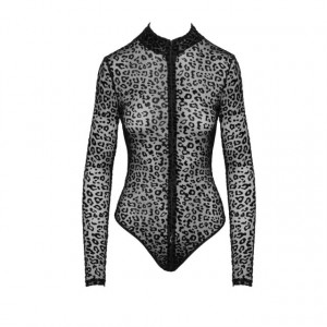 Leopard Bodi sa dvostranim rajsferšlusom | Leopard flock bodysuit with long sleeves