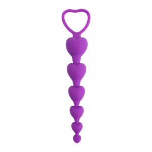 Ljubičaste silikonske analne kuglice srce | Anal beads purple