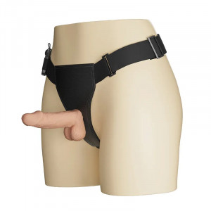 Vibrirajuci strap on sa mekanim dildom 19cm | Ultra