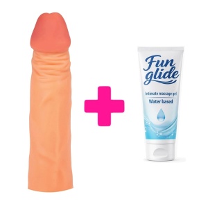 Realisticna navlaka za penis 17.5cm i lubrikant | KOMBINUJ I UŠTEDI 140