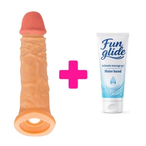 Realisticna navlaka za penis 21.5cm i lubrikant | KOMBINUJ I UŠTEDI 139
