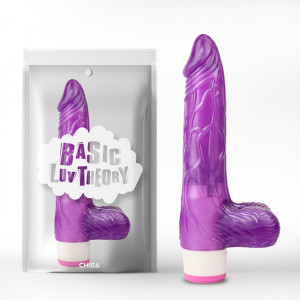 Realisticni vibrator sa testisima | Luv Pleaser Purple