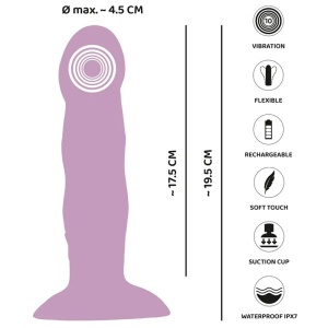 Silikonski vibro dildo | Heart Guy Purple