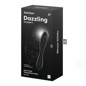 Stakleni Dildo | SATISFYER Dazzling Crystal Glass Dildo Black 1