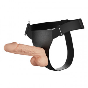 Vibrirajući strap on sa mekanim dildom | DILDO 9.4 INCH