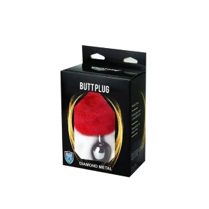 Metalni analni dildo sa crvenim repom | Metal Anal Plug Red Tail