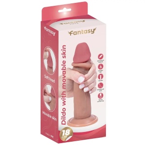 Silikonski dildo sa kozicom koja se pomera 18cm i lubrikant | KOMBINUJ I UŠTEDI 170