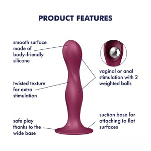 Silikonski dildo | SATISFYER Double Ball-R red