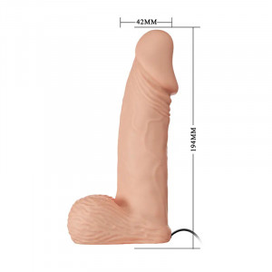 Vibrirajuci strap on sa mekanim dildom 19cm | Ultra