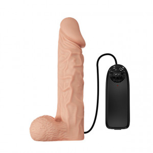 Vibrirajući strap on sa mekanim dildom | DILDO 9.4 INCH