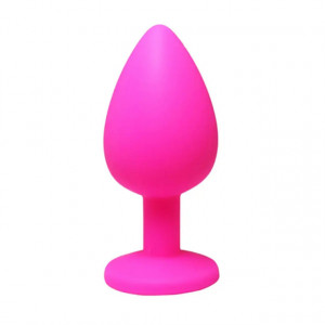 Mali rozi silikonski analni dildo sa dijamantom | Size S