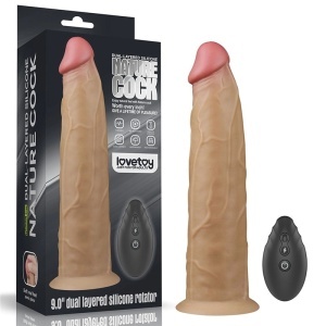 Rotirajuci dildo 23cm | 9in Dual Layered Platinum Silicone Rotator