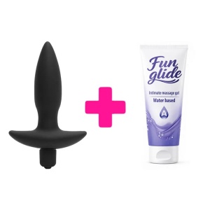 Silikonski analni vibrator S Vibrating Anal Plug i lubrikant | KOMBINUJ I UŠTEDI 180