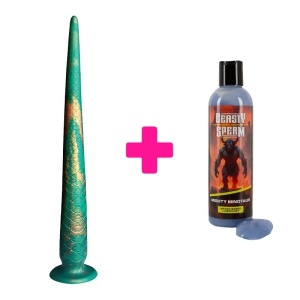 Silikonski dildo Verdant Titan i Lubrikant Beasty Sperm | KOMBINUJ I UŠTEDI 233