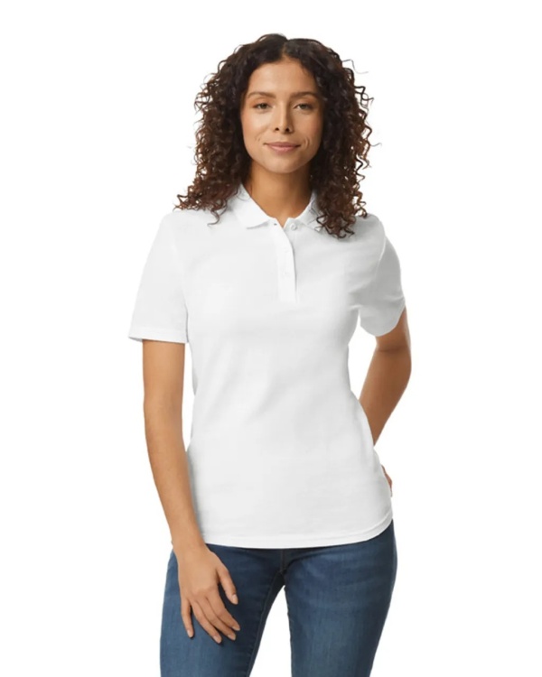 TRICOU dama POLO ALB GILDAN Softstyle®