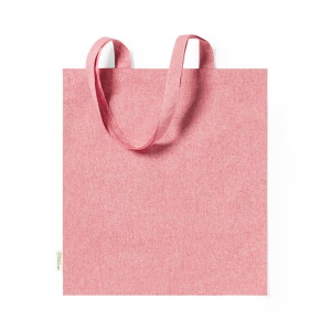 Sacosa bumbac reciclat bretele lungi rosu deschis 140g