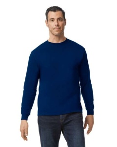 Tricou bumbac cu maneca lunga navy bleumarin 3X 4XL 5XL marime mare - ADOR.ro