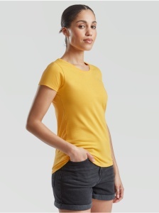 Tricou bumbac pentru femei galben Fruit of the Loom Value Weight