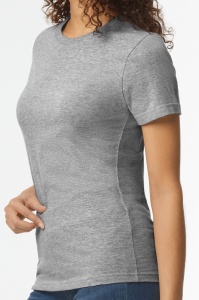 Tricou simplu dama bumbac Gildan Midweight gri sport 65000l - depozit tricouri bumbac pentru evenimente - ADOR.ro