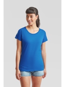 Tricou la baza gatului bumbac pentru femei albastru royal Fruit of the Loom Value Weight