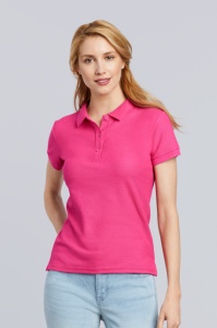 TRICOU dama POLO GILDAN Premium roz heliconia