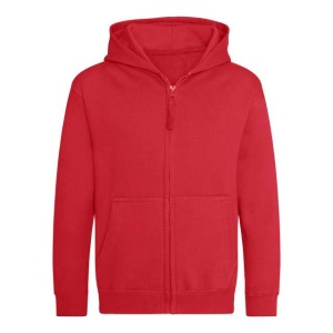Hanorac cu fermoar copii rosu Just Hoods AWD - uniforma sportiva scoala - fete, baieti
