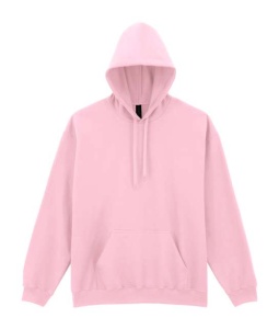 Hanorac unisex cu gluga si buzunar roz light Gildan Midweight