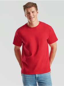 Tricou simplu bumbac barbati/ unisex rosu Fruit of the Loom Valueweight