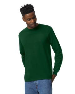 Tricou verde inchis padure bumbac unisex cu maneca lunga - Gildan Ultra Cotton - S, M, L, XL, XXL