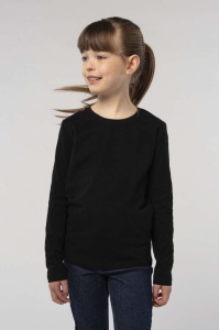 Tricou cu maneca lunga bumbac de copii Sols Imperial negru pentru scoala
