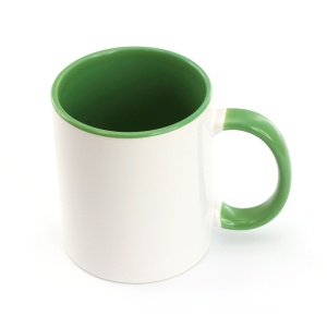 Cana sublimare AA alb / verde 350 ml- ADOR.ro