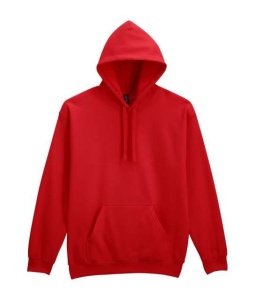 Hanorac unisex cu gluga si buzunar rosu Gildan Midweight