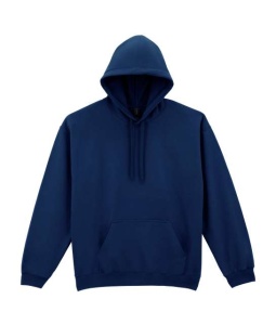 Hanorac unisex cu gluga si buzunar albastru inchis navy Gildan Midweight