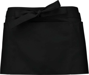 Apron scurt negru cu buzunar Kariban