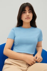 Tricou dama bumbac Gildan Softstyle albastru light