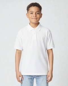 TRICOU POLO copii Gildan Jersey alb