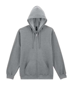 Hanorac vatuit cu fermoar gri barbati Gildan Midweight - S, M, L, XL, XXL - broderie, dtf, dtg, serigrafie - uniforma angajati
