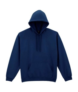Hanorac unisex cu gluga si buzunar albastru inchis navy Gildan Midweight
