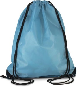 Rucsac simplu cu sfori poliester albastru light Kimood