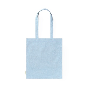 Sacosa bumbac reciclat bretele lungi albastru cer / baby blue 140g