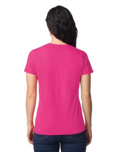 Tricou simplu dama bumbac Gildan midweight roz heliconia 65000l - tricouri la baza gatului pentru evenimente, personalizari - ADOR.ro