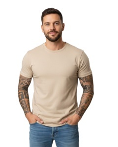 TRICOU bumbac unisex GILDAN MidWeight ® crem sand