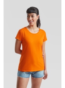 Tricou la baza gatului bumbac pentru femei orange Fruit of the Loom Value Weight