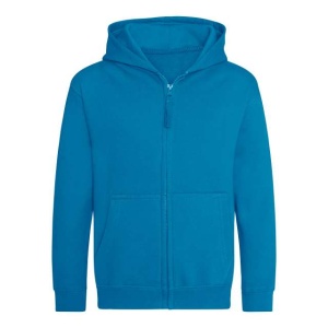 Hanorac cu fermoar copii albastru deschis Just Hoods AWD - uniforma sportiva scoala - fete, baieti