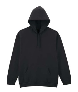 Hanorac unisex cu gluga si buzunar negru Gildan Midweight