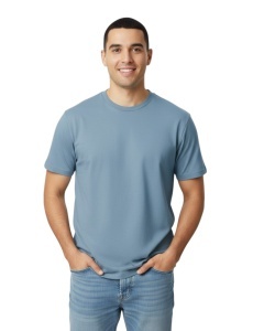 TRICOU bumbac unisex GILDAN MidWeight ® albastru stone