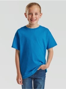 Tricou bumbac copii albastru azure Fruit of the Loom Valueweight