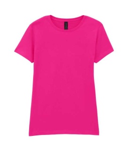 Tricou femei bumbac Gildan Softstyle roz heliconia, magenta - ADOR.ro