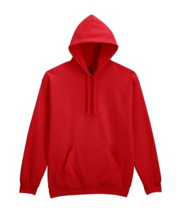 Hanorac unisex cu gluga si buzunar rosu Gildan Midweight